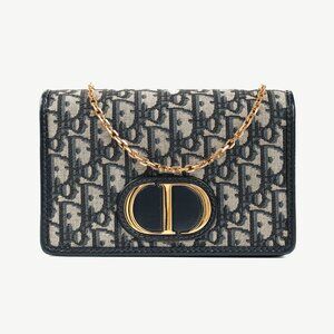 Christian Dior 30 Montaigne Blue Oblique Canvas 2-in-1 Pouch